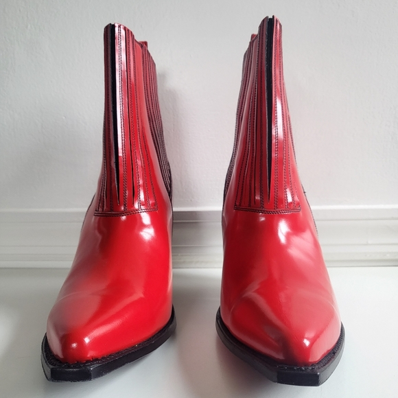 New Valentino Garavani Rockstud Leather Ankle Western Cowboy Boots NWT 10.5 US - Picture 10 of 16